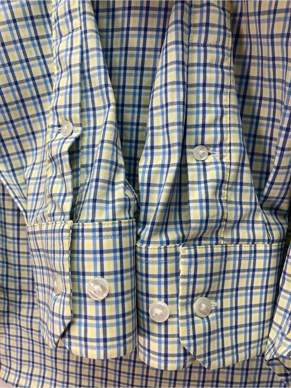 Bonobos Shirt Mens M Blue Yellow Check Button Up Performance Preppy Slim Fit - Picture 8 of 16